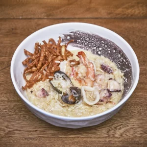 Arroz cremoso de mariscos al coco