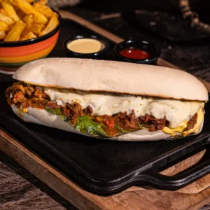 Sándwich de costilla bbq